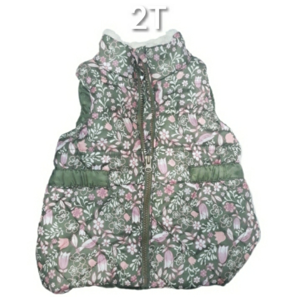 Floral puffer vest 2T